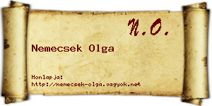 Nemecsek Olga névjegykártya
